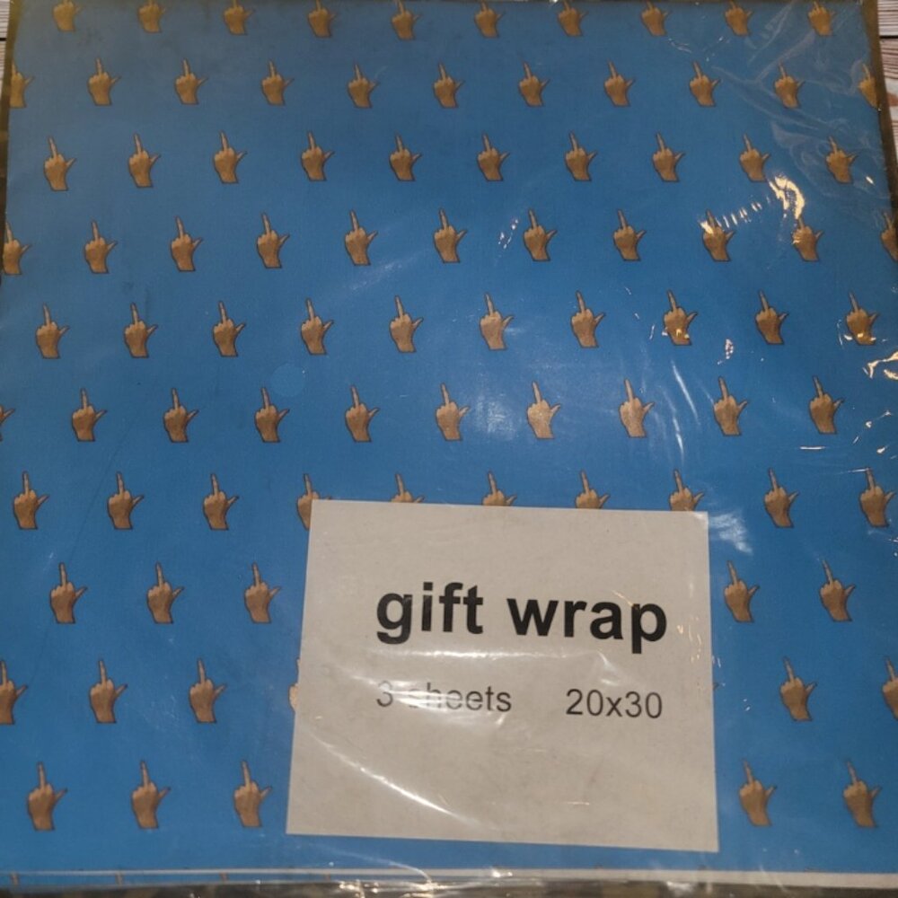 MIDDLE FINGER - Flip Off - Gift Wrapping Paper Sheets - Funny - Joke Gifts - Picture 2 of 2